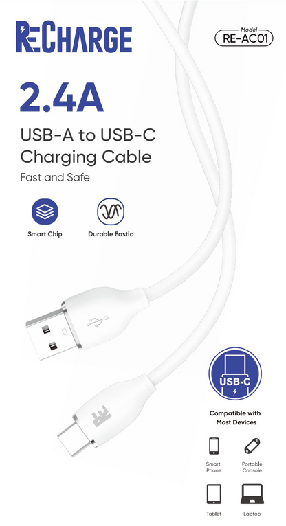 ReCharge USB-A to Type-C 3FT Cable