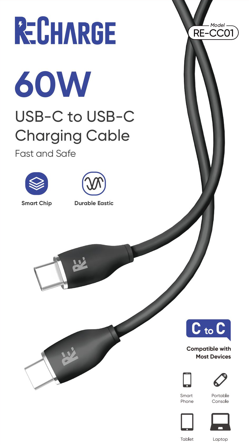 ReCharge Type-C to Type-C 3FT Cable