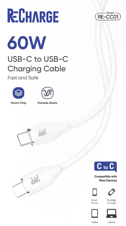 ReCharge Type-C to Type-C 3FT Cable